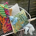 thumbnail image 3 of Bloomingville Embroidered Fabric Indoor/Outdoor Lumbar Pillow with Botanicals and Tufting, Multicolor, 3 of 5