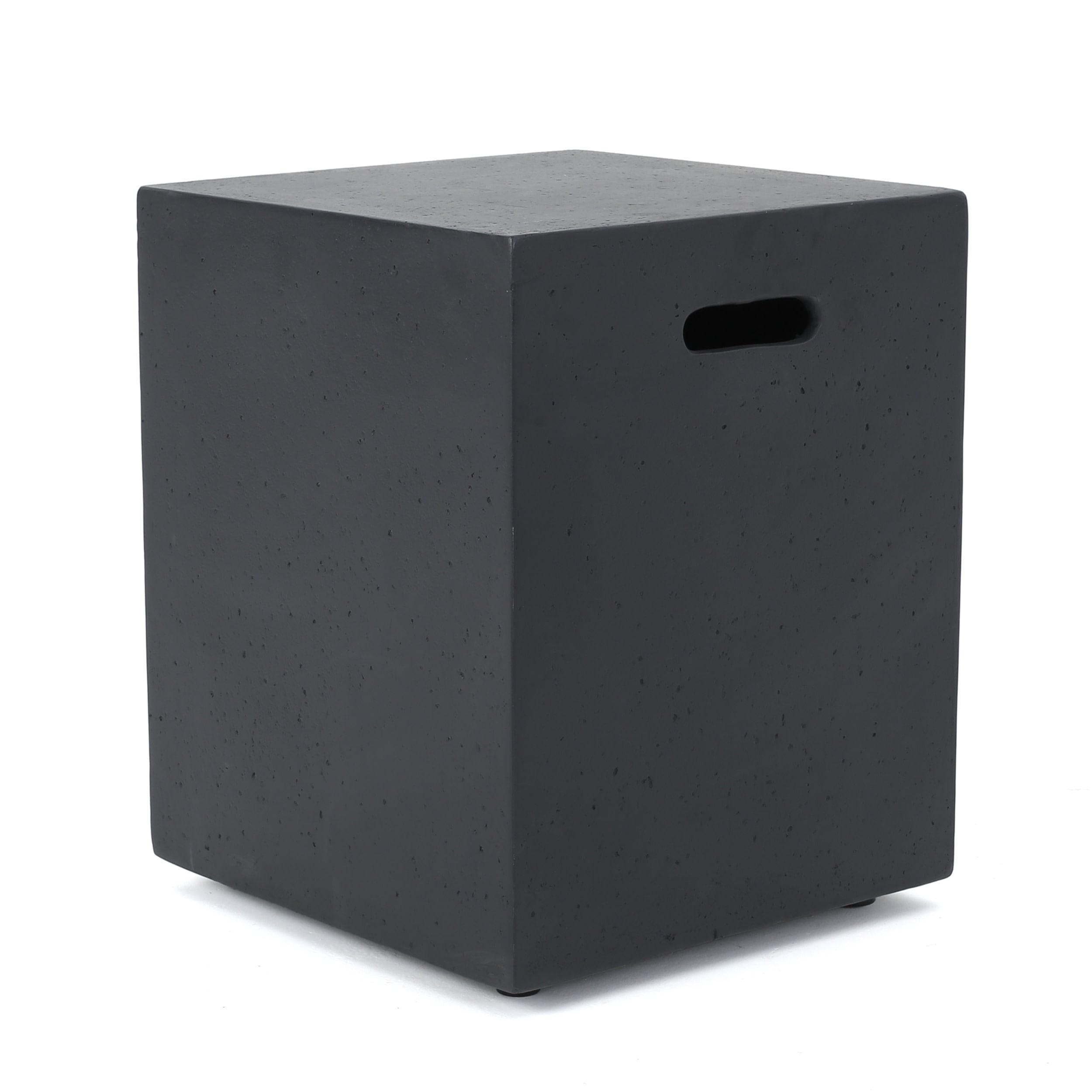 Mayfair Lightweight Concrete Outdoor Tank Holder Side Table, Dark Gray