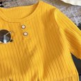 thumbnail image 4 of NOLDARES Toddler Baby Boy Clothes Solid Color Sweatshirt + Sweatpants Outfits Set 2Pcs Fall Winter Clothes Size:6-12 M,Yellow, 4 of 5