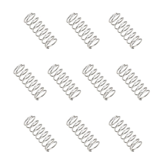 Compression Spring 4 mm OD 0.4 mm Wire 10 mm Free Length Extension Spring for DIY Projects (Silver Tone, Pack of 10)