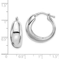thumbnail image 3 of Sterling Silver Polished Rhodium Plated Hollow Hoop Earrings, 3 of 3
