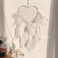 thumbnail image 5 of Moda Luz LED blanca Atrapasueños hecho a mano con pluma Amor Atrapasueños Luz de noche Familia Mesita de noche Pared Fiesta familiar Decoración de la boda Regalo JAMW Sencillez, 5 of 5