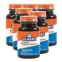Elmer's Easy to Use Photo-Safe Repositionable No Wrinkle Clear Rubber Cement Adhesive, 4 oz, 6 Pack