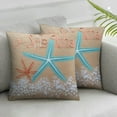 thumbnail image 2 of Nawypu  Throw Pillow Cover Seas Day Vintage Beach Starfish Canvas Look Decorative Pillow Case Whimsical Home Decor Rectangle Queen Size 2pcs Cushion Pillowcase, 2 of 6