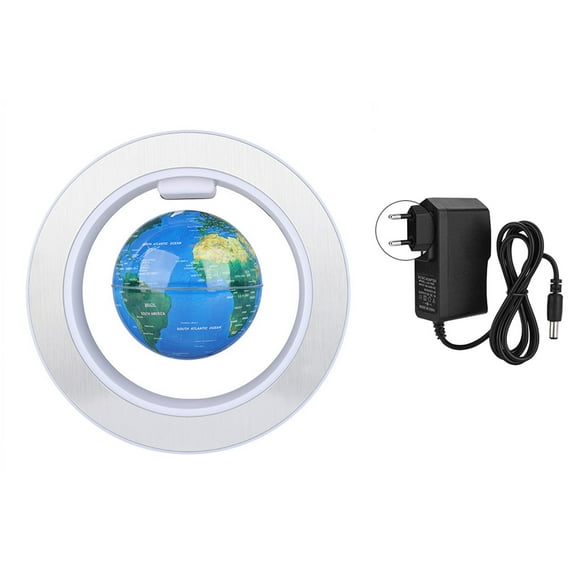 FYBTO Floating Globe Magnetic Levitation Rotating World Map Globe with LED Light Decor-090401