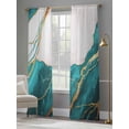 thumbnail image 5 of White Marble Watercolor Gradient Chiffon Sheer Curtains 84 Inches Long, Gold Crack Abstract Art 2 Rod Pocket Window Treatment Voile Drapes Curtains for Living Room Bedroom,2 Panels, 52x84In, 5 of 9