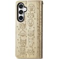 thumbnail image 3 of Wallet Phone Case for Samsung Galaxy S23 FE,Cute Cartoon Cat Dog Pattern PU Leather Case with Magnetic Clasp and Cash Card Slots Holder Holster for Samsung Galaxy S23 FE,CD Gold, 3 of 18