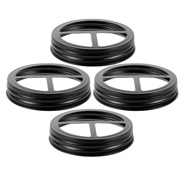 Nestingho 4Ud Tapas Metálicas Negras Para Frascos Mason Jar Para Almacenamiento Higiénico Y