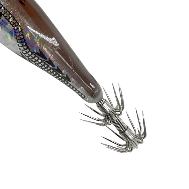 5uds. Señuelo de Pesca Luminoso Jigging Cebo ABS Horizontal para Noche de Agua Dulce (Estilo E)