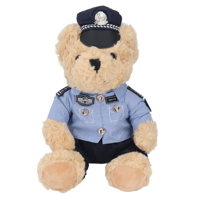 Juguete de oso de oficial oso de peluche de oficial suave juguete de peluche para dormir compañero reconfortante forma de dibujos animados peluda algodón PP para niños para ANGGREK Otros