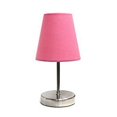 thumbnail image 1 of Lampe de Table Basique Nickel Sable avec Abat-Jour Rose, 1 of 1