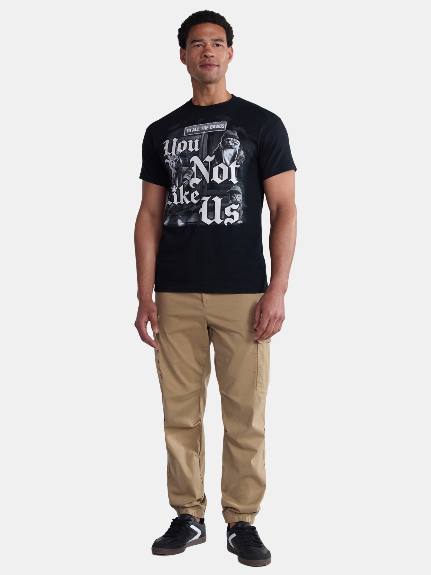 Humor Men's and Big Men's Cats You Not Like Us Cotton Graphic Tee Shirt, Sizes S-3XL