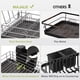 thumbnail image 3 of Escurridor de Trastes Acero Inoxidable para Encimera de Cocina, Escurridor de Platos Grande de un Solo Nivel para Fregadero con Porta Utensilios, Portavasos y Almohadilla de Secado (Plata), 3 of 8