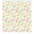 thumbnail image 2 of Ambesonne Geometric Shower Curtain, Linear Leaves Fall Art, 69"Wx75"L, Pastel Brown and Mustard, 2 of 4