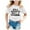 White, variant on WEAIXIMIUNG Teen Girl Tops for School Kids School Season Back To School Season Printed Casual Short Sleeve Top T Shirt