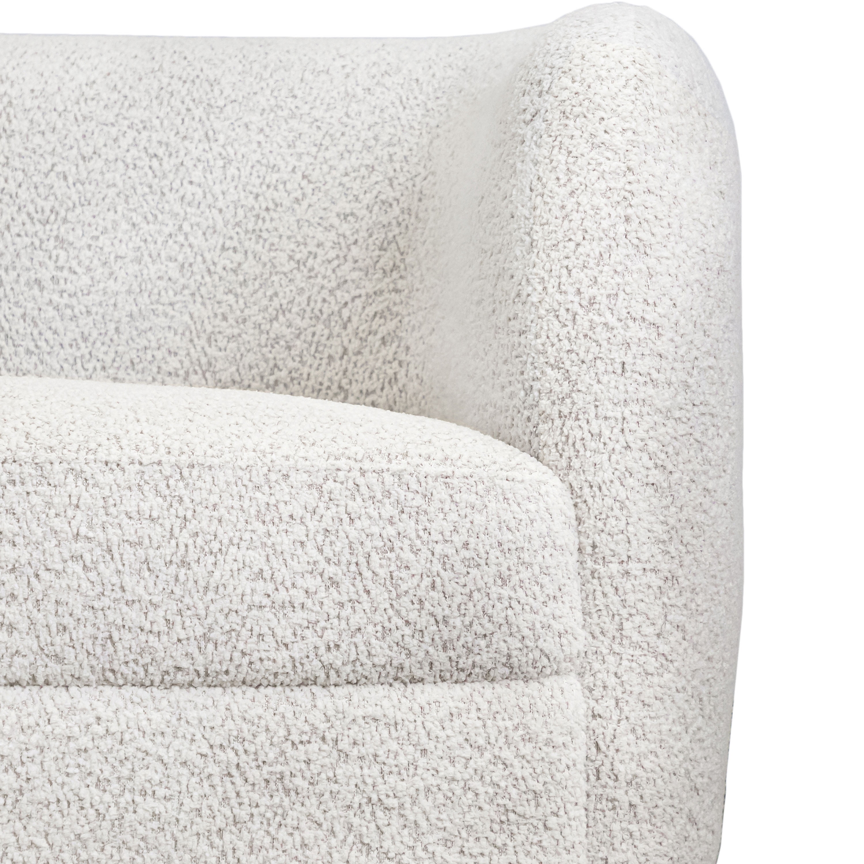 Furniture of America Sonya Tuxedo Style Upholstered Boucle Fabric White Sofa