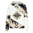 thumbnail image 4 of Western Aztec Hoodies for Women Geometric Print Pullover Casual Vintage Ethnic Long Sleeve Loose Hooded Sweatshirt Tops, 4 of 5
