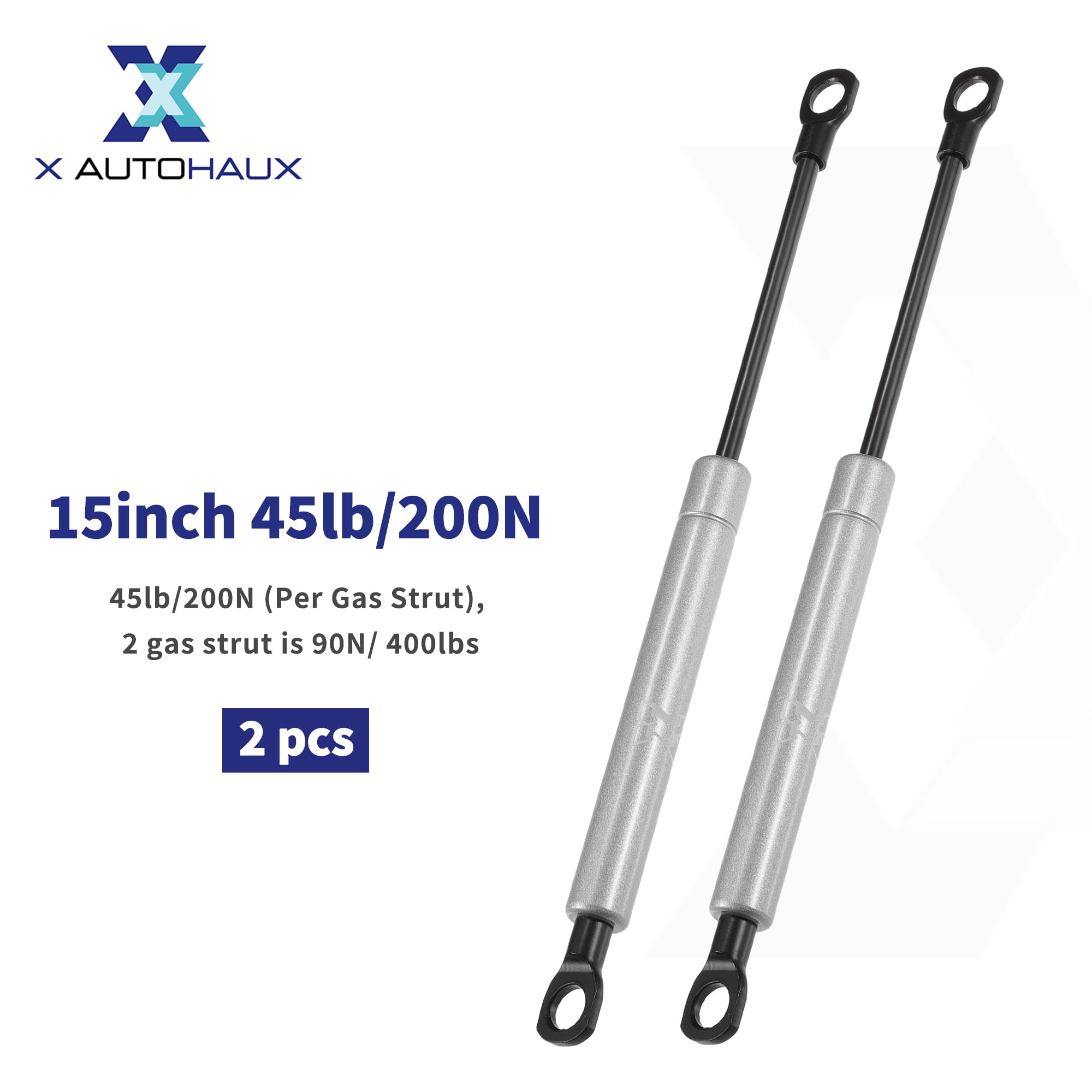 Unique Bargains 2 Pcs 15inch Lift Supports Struts Gas Spring Universal 45lb/200N Silver