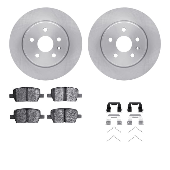 Dynamic Friction Company Rear Brake Rotors with 5000 Advanced Brake Pads includes Hardware 6512-65122