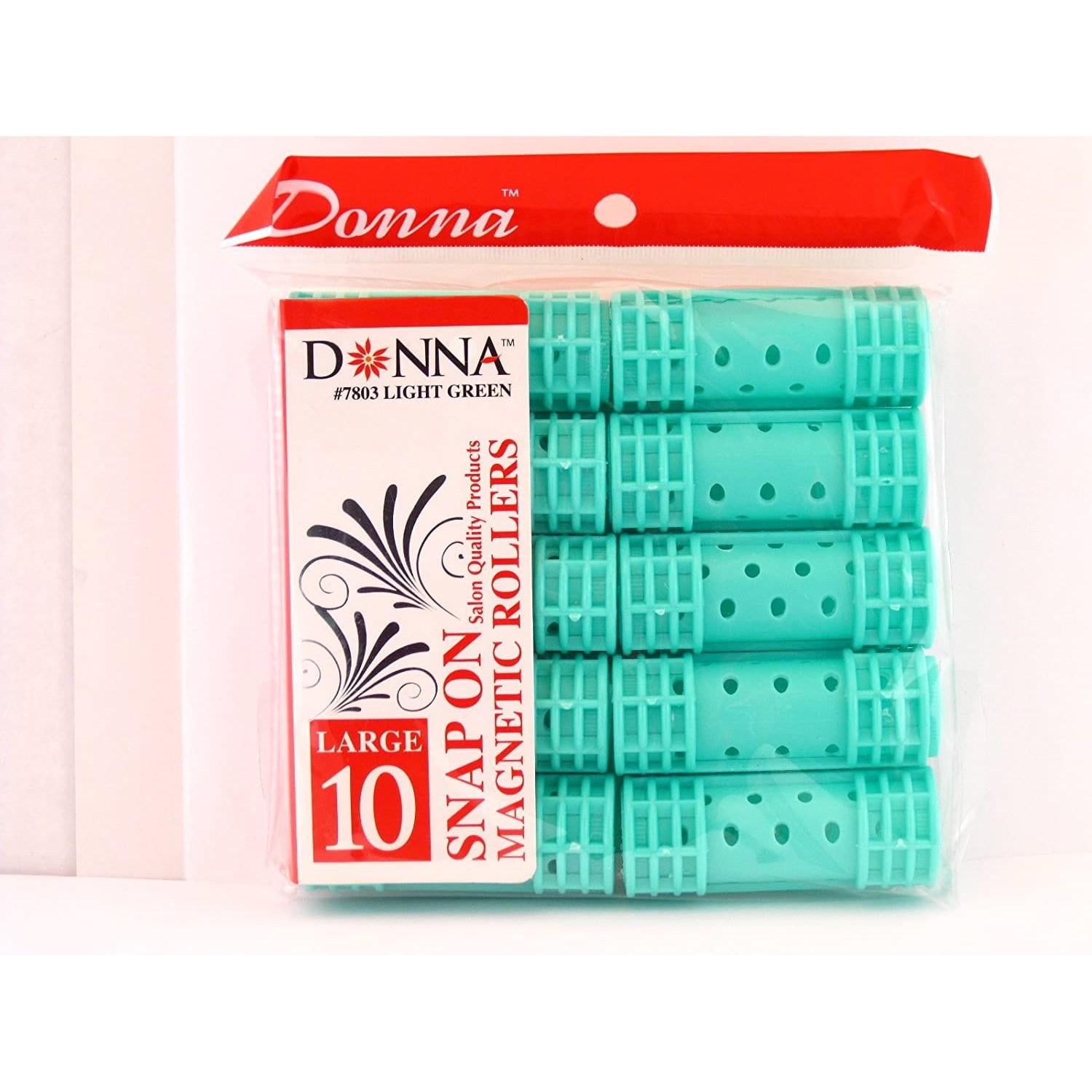 Donna Snap On Roller Large Green, 10/PK