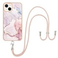 thumbnail image 3 of SaniMore for iPhone 14 6.1" 2022 Case with Detachable Crossbody Lanyard Shockproof TPU Backplane Marble Pattern Luxury Fashion Anti-drop Slim Lightweight Cover For iPhone 14, Rosegold, 3 of 3