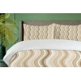 thumbnail image 4 of Ambesonne Tan Duvet Cover Set, Wavy Lines Vertical Swirl, 2-Calking, Pale Brown Tan White, 4 of 7