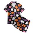 thumbnail image 5 of OJSFQUFP Girls Shorts Set Toddler Short Sleeve Print Shirts Tops Pants Outfits Button, 5 of 6