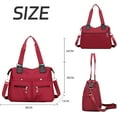 thumbnail image 3 of Langrents Nylon Tote Bag, Large Waterproof Tote Bag with Zipper for Travel, Multi Pocket Shoulder Bag for Women, 3 of 7