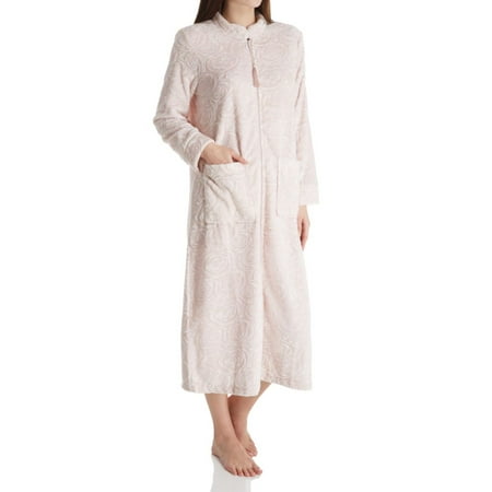 

Women s La Cera 8813 Embossed Rose Ballet Zip Robe (Pink XL)