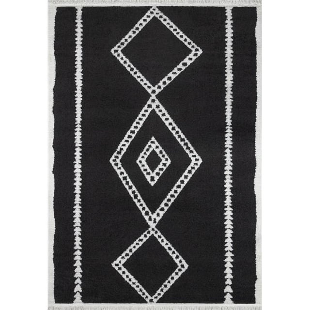 Momeni MONACMOA-7BLK7696 7 ft. 6 in. x 9 ft. 6 in. Monaco Machine Made Contemporary Rectangle Area Rug, Black