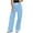 Blue, variant on Timegard Work Pants for Women Striped Elastic High Waist Wide Leg Business Casual Loose Trousers Fall