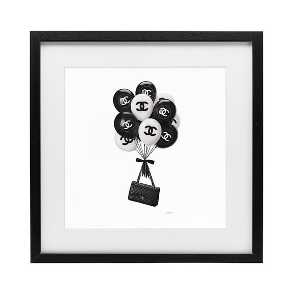 Stupell Industries Contemporary Chic Balloons & Purse Black Framed Print Under Glass, 13 x 13, by Amanda Greenwood