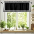 thumbnail image 2 of Black White Valances for Windows, 42 x 18in, Geometric Greek Key Bordered Abstract Art Rod Pocket Kitchen Valance Curtain Light Filtering Window Treatments for Living Room Bedroom, 1 Panel, 2 of 7