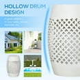 thumbnail image 4 of Resenkos Modern Garden Stool, Patio Stool Side Table,12.5" Steel Outdoor Side Table, Round Hollow Drum Patio End Table,White, 4 of 11