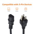 thumbnail image 2 of Basics Cable de alimentación de repuesto para monitor de computadora y TV, 10 pies, 24 unidades (paquete de 1), negro, 2 of 4
