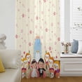 thumbnail image 6 of Japanese Wedding Sheer Curtains 54 Inches Long, Cute Owls Cherry Blossoms Beige Light Filering Curtains, Breathable Simi Curtain Privacy Drapes for Kitchen Bathroom Lightweight Small Window Treatment, 6 of 9