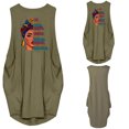 thumbnail image 1 of Robe Sans Manches Liquidation Femmes Été Sans Manches Ample Imprimé Poche Col Rond Décontracté Mi-Mollet Robe Vert Armée TG, 1 of 4