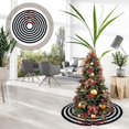thumbnail image 4 of 1PC Black White Stripe Xmas Tree Skirt Short Plush Decorative Xmas Tree Mat, 4 of 4