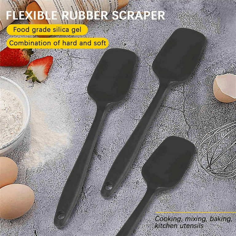 Kaluns Heat Resistant Rubber Silicone Spatula (Set of 8), Black