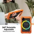 thumbnail image 2 of For Xiaomi Redmi Pad SE 8.7 inch 2024, 360 Rotating Shockproof Cover with Stand, Screen Protector, Shoulder Strap, Orange, 2 of 7
