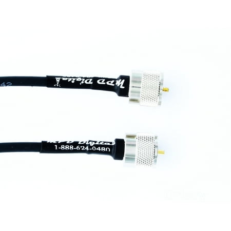 Rg58 Plenum - RG58 coaxial cable pigtail jumper with UHF PL-259 male connectors MILSPEC MIL-C-17 RF coaxial cable 1ft / 12 inch Jumper