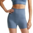 thumbnail image 2 of Pantalones cortos sin costuras para mujer, atléticos, a prueba de golpes, Fitness, cintura alta, levantamiento de cadera, ropa inferior, ropa Prendas para la parte inferior del cuerpo Azul claro S Minnieouse AP018957-01, 2 of 6