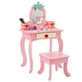 thumbnail image 2 of Ktaxon Kids' Vanity Table and Stool Set, Girl Princess Makeup Dressing Table,Children's Toy Furniture, Pink, 2 of 7