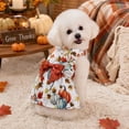 thumbnail image 4 of Dog Thanksgiving Outfit, Dog Dress with Bow, Cute Fall Pet Costume with Pumpkin Maple Leaves Printed, Pets Halloween Costume - X-Large, 4 of 7