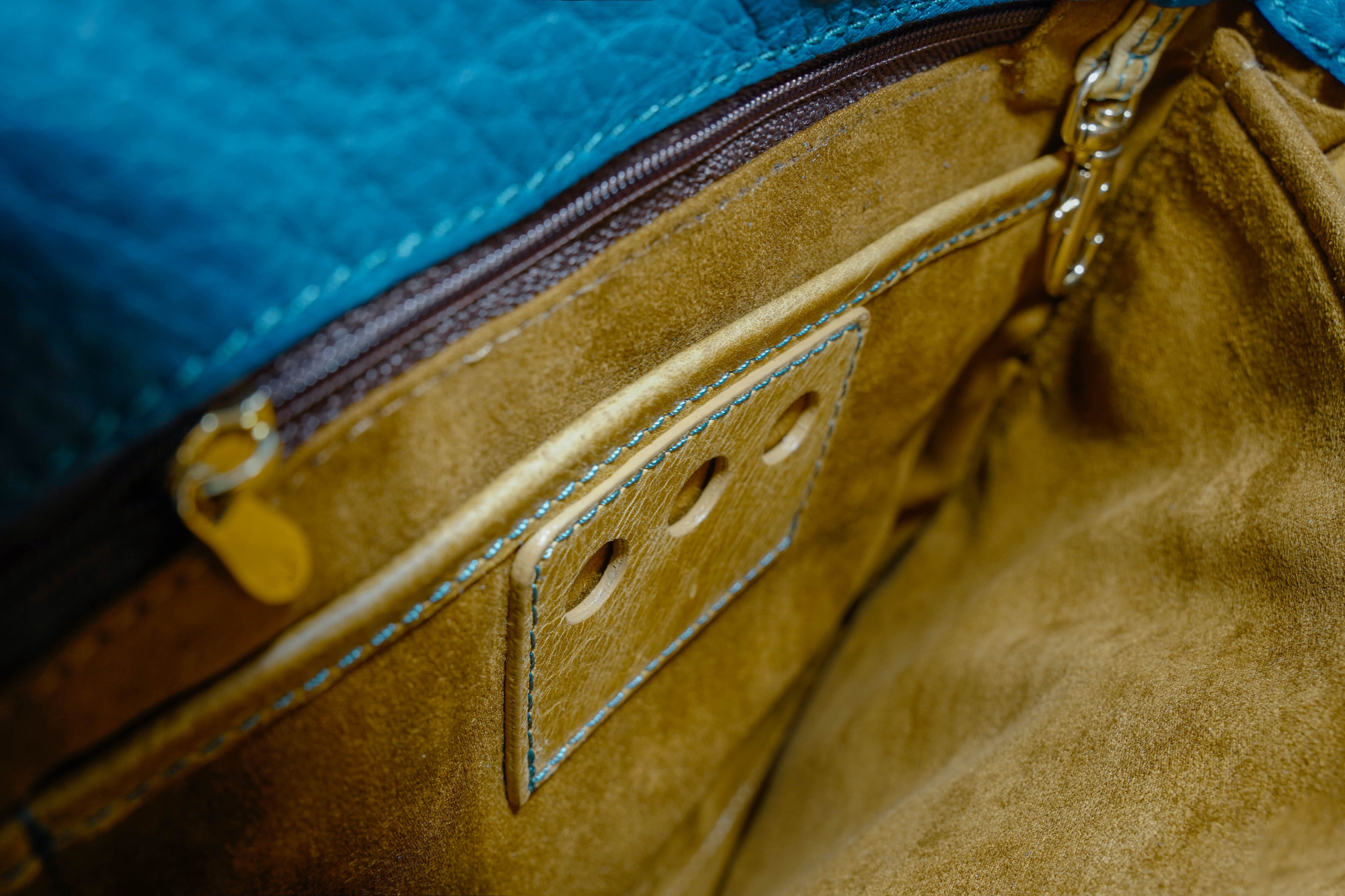 Duck Blue  Saddle Signature Leather Laptop Briefcase — Limited Edition 15"