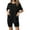 Black, variant on Ekouaer Women's 2 Piece Lounge Set 2025 Summer Biker Shorts Set Outfits Short Sleeve Oversized Top Matching Tracksuit