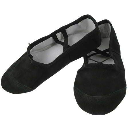 Girls  Women s Classic Canvas Ballet Slipper Shoes Split-Sole Dance Flats Yoga Shoes - Size 41(Black)