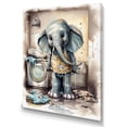 thumbnail image 2 of Designart "Grey Elephant In Laundry Room III" Animals Elephant Laundry Wall Art Living Room, 2 of 5