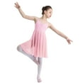 thumbnail image 3 of Hansber Robe de Danse Lyrique pour Filles Justaucorps Sans Manches Bretelles Spaghetti Tenue de Danse Ballet Classe Rose 7-8, 3 of 6