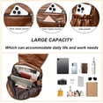 thumbnail image 4 of Sunyuer Vintage Soft PU Leather Backpack for Women, Large Capacity Multi-Pocket Casual Daypack, Adjustable Strap Fashion Shoulder Rucksack for Commute Travel Daily Work, 4 of 8